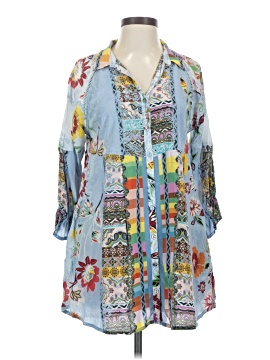 Johnny Was 3/4 Sleeve Silk Top