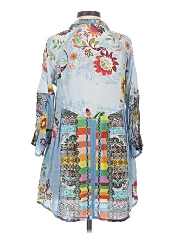 Johnny Was 3/4 Sleeve Silk Top (view 2)