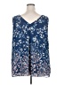 Lane Bryant 100% Polyester Blue Sleeveless Blouse Size 24 - photo 2