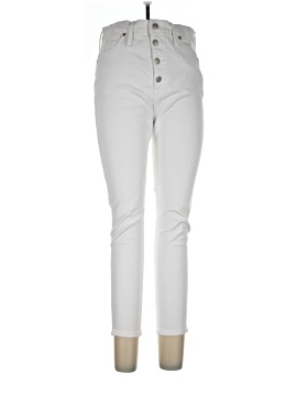 Madewell 10" High-Rise Skinny Crop Jeans in Pure White: Button-Front Edition