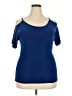 J.M. Fleurette Blue Short Sleeve Top Size 2X - photo 1
