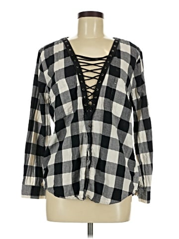 Akira Chicago Red Label Long Sleeve Blouse (view 1)