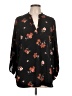 Lush 100% Polyester Floral Black 3/4 Sleeve Blouse Size 1X - photo 1