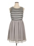 Pixley 100% Polyester Stripes Gray Casual Dress Size XL - photo 1