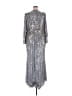 Mac Duggal 100% Polyester Silver Cocktail Dress Size 20 - photo 2