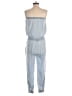 Sunday Best 100% Rayon Metallic Blue Jumpsuit Size S - photo 2
