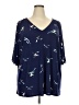 Leota Blue Short Sleeve Blouse Size 5X - photo 1