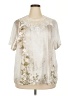 Unbranded Ivory Short Sleeve Blouse Size 3X - photo 1