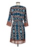 Everly 100% Polyester Print Teal Casual Dress Size M - photo 2
