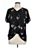 Weston 100% Polyester Black Short Sleeve Blouse Size L - photo 1