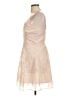 Keepsake 100% Polyester Solid Pink Tan Cocktail Dress Size L - photo 5