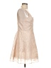 Keepsake 100% Polyester Solid Pink Tan Cocktail Dress Size L - photo 4