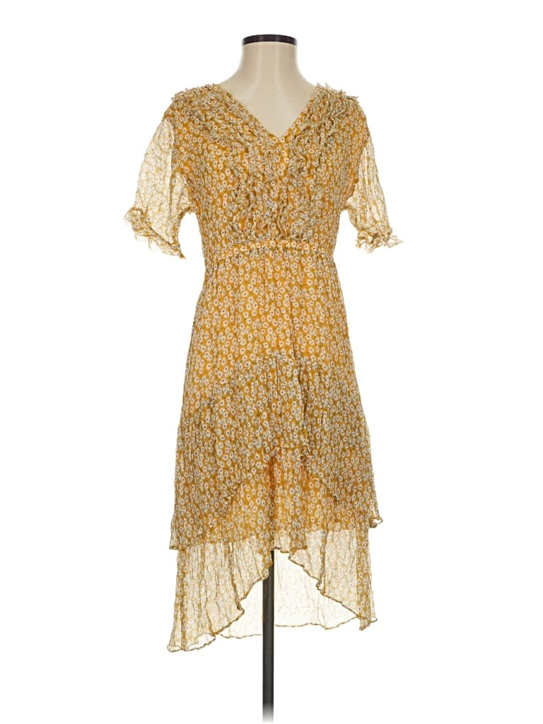 Pre-owned Assorted Brands Cocktail Dress In Yellow