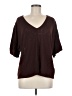 Eri + Ali Burgundy Short Sleeve Blouse Size M - photo 1