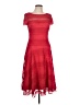 Sangria Stripes Red Cocktail Dress Size 10 Petite - photo 1