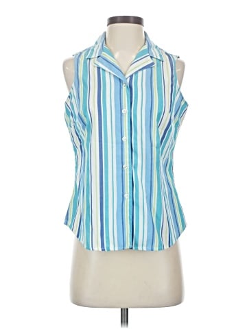 Basic Editions Sleeveless Button-Down Shirt (view 1)