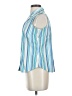 Basic Editions Stripes Blue Sleeveless Button-Down Shirt Size S - photo 5