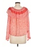 Warm 100% Silk Red 3/4 Sleeve Silk Top Size 8 (3) - photo 2