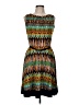 AB Studio Print Multi Color Brown Casual Dress Size M - photo 1