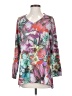 Soft Surroundings Floral Tropical Purple Pink 3/4 Sleeve Blouse Size XS - photo 1