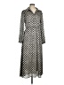 MNG 100% Polyester Chevron-herringbone Silver Gray Casual Dress Size 8 - photo 1