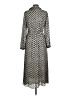 MNG 100% Polyester Chevron-herringbone Silver Gray Casual Dress Size 8 - photo 2