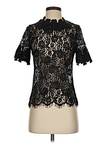 Blue Tassel Short Sleeve Blouse (view 1)
