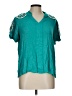 Cato 100% Rayon Teal Short Sleeve Blouse Size L - photo 1