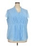 Cj Banks 100% Polyester Blue Short Sleeve Blouse Size 2X - photo 1