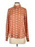 Ann Taylor 100% Polyester Graphic Orange Long Sleeve Blouse Size S - photo 1