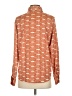 Ann Taylor 100% Polyester Graphic Orange Long Sleeve Blouse Size S - photo 2