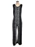 0039 Italy Animal Print Black Jumpsuit Size S (estimated) - photo 2