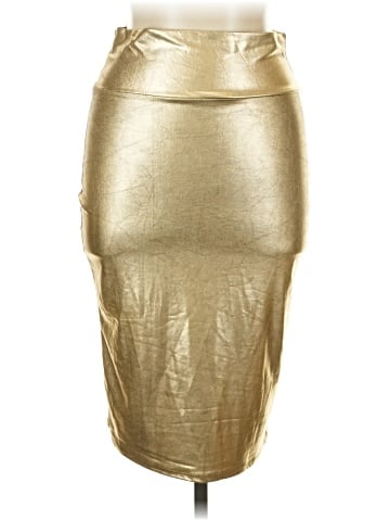 Rainbow Faux Leather Skirt (view 1)