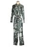 Unsubscribed 100% Silk Floral Green Jumpsuit Size S - photo 1