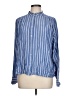 Ann Taylor LOFT 100% Rayon Stripes Blue Long Sleeve Blouse Size L - photo 1