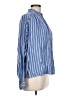 Ann Taylor LOFT 100% Rayon Stripes Blue Long Sleeve Blouse Size L - photo 4