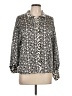Anna Kay Paisley Silver Long Sleeve Blouse Size L - photo 1
