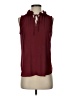 Ann Taylor 100% Polyester Burgundy Sleeveless Blouse Size S - photo 1