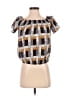 Blush 100% Cotton Brown Short Sleeve Blouse Size S - photo 1