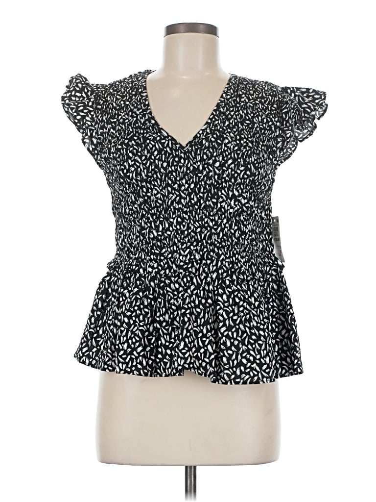 Pre-owned On 34th Short Sleeve Blouse In Black