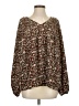 Ott 100% Polyester Brown Long Sleeve Blouse Size S - photo 1