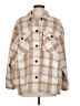 Workshop Republic Clothing 100% Polyester Plaid Tan Coat Size L - photo 1