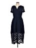 Simple 100% Polyester Blue Casual Dress Size L - photo 1