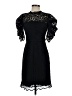 Milly Floral Jacquard Solid Black Cocktail Dress Size 0 - photo 1