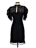 Milly Floral Jacquard Solid Black Cocktail Dress Size 0 - photo 2
