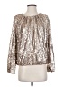 Simply Vera Vera Wang 100% Polyester Metallic Silver Long Sleeve Blouse Size S - photo 1