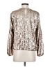 Simply Vera Vera Wang 100% Polyester Metallic Silver Long Sleeve Blouse Size S - photo 2