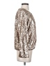 Simply Vera Vera Wang 100% Polyester Metallic Silver Long Sleeve Blouse Size S - photo 4