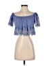 iris 100% Rayon Blue Short Sleeve Blouse Size S - photo 1