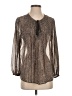 Joie 100% Silk Brown Long Sleeve Silk Top Size S - photo 1